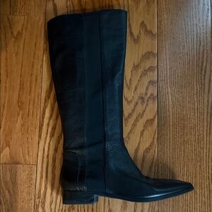 Blaine Black Leather Knee-High Boots